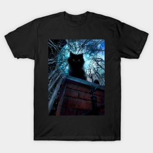 Haunted black cat T-Shirt